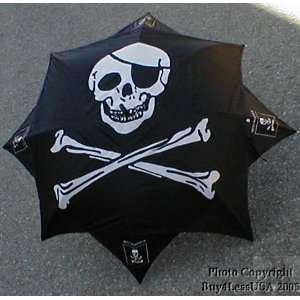  Pirate Skull Cross Bones Black Rain Umbrella