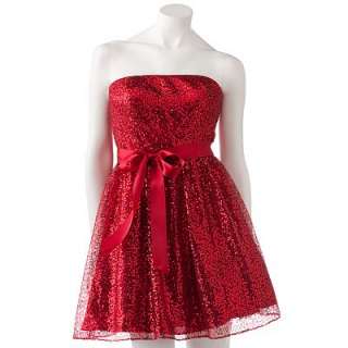 Hailey Logan Sequin Strapless Dress