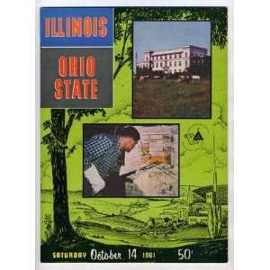  Illinois v Ohio State #1 Football Program 1961 Everything 