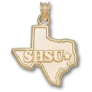 Sam Houston Bearkats 3/4in 14k Map Pendant/14kt yellow gold