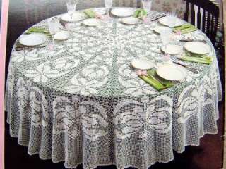 CROCHET PATTERNS Lacy Oval & Round Tablecloth~5 Designs OOP  