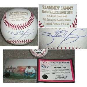 Sammy Sosa Autographed Engraved Baseball