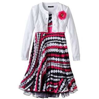 My Michelle Emma Pleated Polka Dot Dress and Cardigan Set   Girls 7 