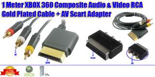   360 3Rca A/V HD Cable + Composite Scart Adapter TV Connector  