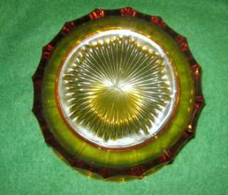 AMBER COIN GLASS BY FOSTORIA ROUND SCALLOP RIM BOWL  