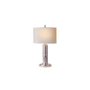 Thomas OBrien Longacre Small Table in Polished Nickel with Natural 
