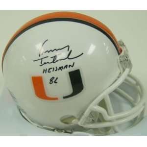Vinny Testaverde Signed Miami Mini Helmet w/Heisman