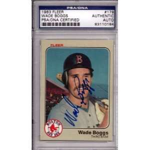 Wade Boggs Autographed 1983 Fleer Card PSA/DNA Slabbed #83110184