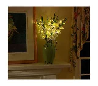   Lights Battery Operated 28 Gladiolus Stems w/ Timer WHITE  