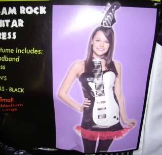 Glam Rock Guitar Black Dress Costume Girls M 3 5 NWT  