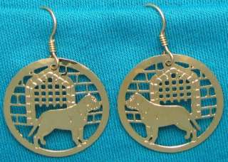 English Mastiff Jewelry Gold Dangle Earrings  