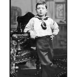 Winston Churchill Pictured as a Young Boy, Wearing a Sailor Suit 