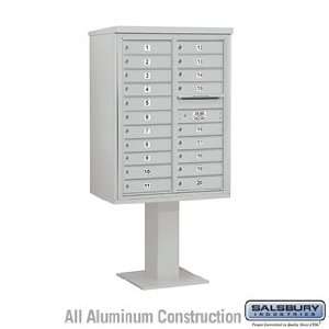  20 Door 4C Pedestal Mailbox   Gray