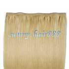   95CM Wide PU skin weft Remy Human Hair Extension #613 BLONDE ,55g