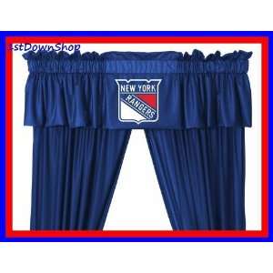   York Rangers Window Valance & 63in Drapes/Curtains