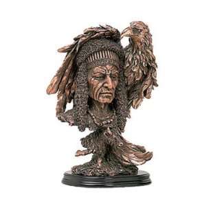 Classic Indian with Traditional Eagle Sculpture   Copper Finish   14.5 