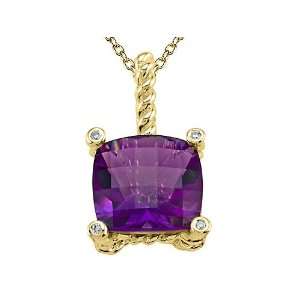   Genuine Amethyst Pendant by Effy Collection® in 14 kt Yellow Gold