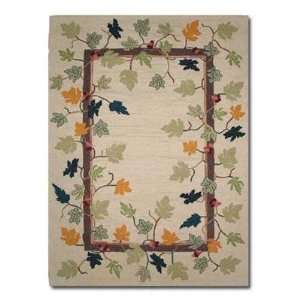  Falling Leaves Wool Novelty Medium Rectangular Kids Rug 