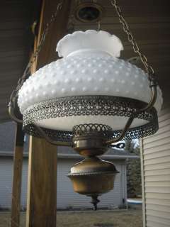   White Hobnail Hurricane Shade Hanging Lamp Ceiling Mount  