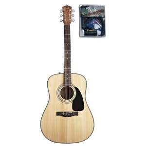  Flamed Maple Top Cutaway Acoustic Electric Guitar Bundle with Fender 