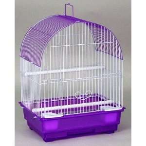  Arch Roof Bird Cage in White / Purple