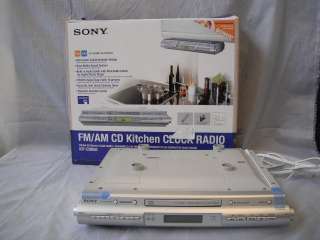 Sony ICFCDK50 Slim Under Cabinet Interior Kitchen Silver FM/AM CD 