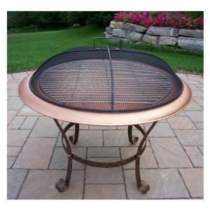   30 in. Round Antique Bronze Fire Pit with Grill Patio, Lawn & Garden