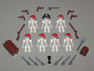 LEGO Minifigures 7 Skeleton Pirates Toys Army Guns Swords Muskets Lego 