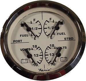   Boats Euro White Style 4 in 1 Multifunction Gauge By Faria Instruments
