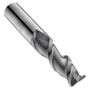  Carbide End Mill with Wiper Flat for Aluminum, TiCN Coated, 2 Flutes 