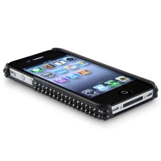 Black Crystal Bling Diamond Case+Guard for iPhone 4 4S 4G  