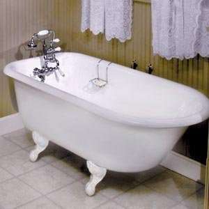  68 Cast Iron Roll Top Clawfoot Tub (Chrome Feet / With 7 