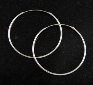   45mm Endless Hoop Earrings Round 925 Italy Italian Jewelry  