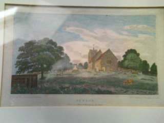 Picture The Parish Church, Sutton, Surrey. 1800 in Black & Gold Frame 