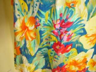 Jams World Hibiscus Cap Sleeve Floral Hawaiian Rayon Short Womens 