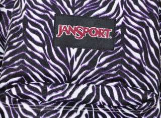 Jansport Zebra Backpack SuperBreak Purple Black Bag NEW  