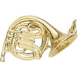  Rembrandt Charms French Horn Charm, Gold Plated Silver 