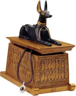 Ancient Egyptian Classic Anubis Sculpture Treasure Jewelry Box  