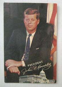 JFK PRESIDENT JOHN F KENNEDY GIANT VINTAGE POSTCARD  