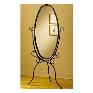 Metal Scroll Cheval Mirror 
