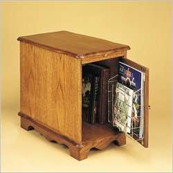   Nostalgic Oak Magazine Cabinet End Accent Table 081438084305  