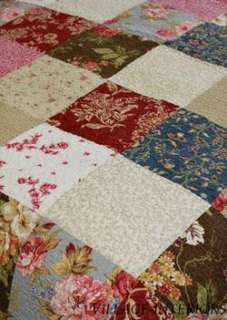   COUNTRY WESTERN ASHBURY CAL/ KING QUILT SET / RED, BLUE, BEIGE, BROWN