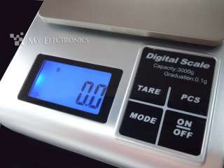 6lbs / 3kg X 0.1g Digital Kitchen Scale Diet Food Postal Weight with 