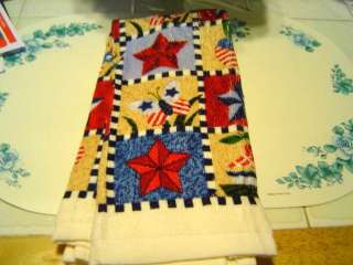 RED WHITE & BLUE KITCHEN HAND DISH TOWEL SET NEW 3PC  