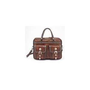  American West Leather Briefcase Cattle Drive Office 