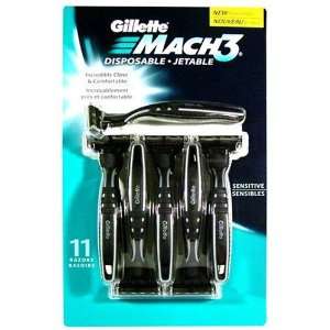  Gillette MACH3 Sensitive Disposable Razors 11 ct Health 