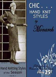 Monarch #33 c.1934 Vintage Fashion Knitting Patterns  