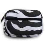 Kroo Zebra Print Sleeve with Extra Pocket Case for various Hard Drive 