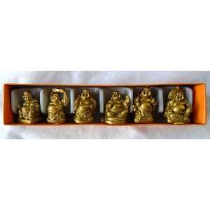     STATUES   6 FIGURINES SET   BRONZED GOLD   1 TALL