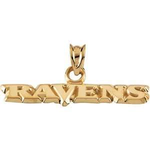  14k Yellow Gold Baltimore Ravens NFL Name Pendant Jewelry